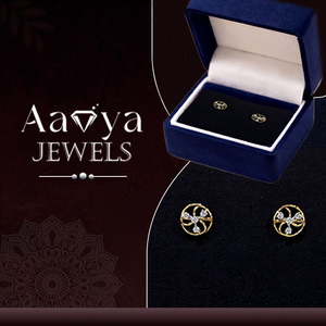 Boucles d'oreilles en diamant de laboratoire 0,12 carat, design spécial pour la Journée de la Femme, clarté VVS-VS, certifiées HRD, or massif 9 carats, taille brillant - Product Image 4
