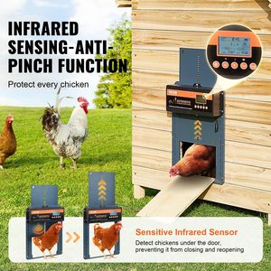 Automatic Chicken Coop Door with <b>Timer</b> <b>Light</b> Sensor Aluminum Remote Control Chicken Coops Opener for Animal Cages - Product Image 3