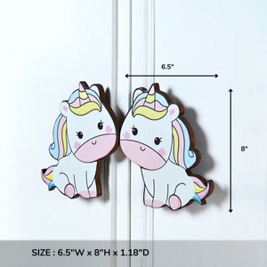 Tiradores decorativos de madera de acacia para cajones infantiles, tiradores de unicornio para armarios de bebé, tiradores para puertas de habitaciones infantiles, tiradores para muebles infantiles - Product Image 6