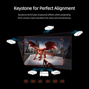 AKEY9S 4K Natif 1080P Haute luminosité de jour Courte portée Cinéma maison Gaming Netflix YouTube Mini projecteur Android économique à faible coût - Product Image 2