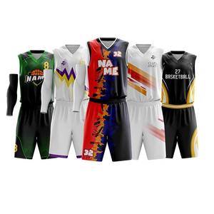 Conjunto de Uniforme de Baloncesto Sublimado Personalizado, Camiseta sin Mangas con Cuello en V, Pantalones Cortos, Unisex, para Adultos, Todas las Temporadas, Ropa Deportiva de Secado Rápido - Product Image 1