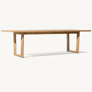 Mesa rectangular de madera de teca con un estilo moderno, adecuada para uso en exteriores, duradera y de buena calidad. - Product Image 1
