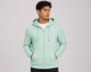 Sweat à capuche décontracté pour homme avec fermeture éclair, capuche réglable et tissu lisse, conçu pour un confort optimal et une tenue polyvalente au quotidien. - Product Image 1