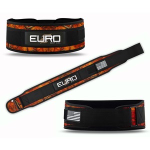 EURO SHT CO. Ceinture de musculation camouflage orange avec boucle réglable, unisexe, soutien lombaire pour entraînement de force, rembourrée en mousse EVA - Product Image 1