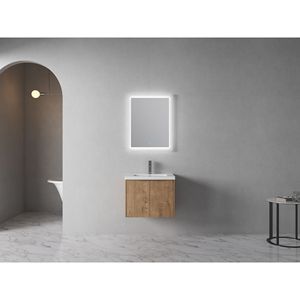 Mobile Bagno Piccolo da 24 Pollici con Lavabo, Ante a Chiusura Ammortizzata, Design a Sospensione 24x18 00624 IMO (Imballaggio KD) - Product Image 2