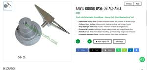 Anvil à base ronde détachable, outil de travail pour bijoux, en acier robuste, outils manuels de bijoutier pour le façonnage du métal |   Numéro d'article GS-03 - Product Image 2