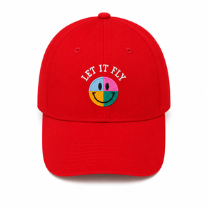 Casquette snapback rouge à 6 panneaux avec logo souriant brodé coloré, chapeau décontracté unisexe - Product Image 5
