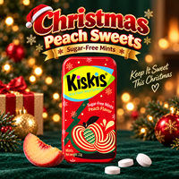 Bonbons fraîchesur à la menthe fruitée saveur fruit de la passion et pêche, en boîtes cadeaux, pour Noël et petits cadeaux de Noël