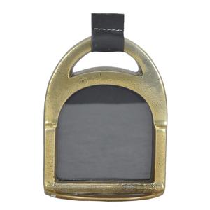 Living Room Tabletop Brass <b>Antique</b> Finish Stirrup Photo <b>Frame</b> For Events Corporate Gifts Items - Product Image 1