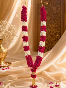 Luxury Indian Wedding Varmala <b>Garland</b> Pink <b>Rose</b> Jasmine Jaimala Mala for Bride Groom Artificial Floral Wedding <b>Garland</b> Ceremony - Product Image 3
