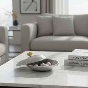 In Brand Minimalist <b>Bowl</b> <b>with</b> <b>Lid</b> Polished Finish for Fruit and Snacks Airtight Design Modern Decor - Product Image 1