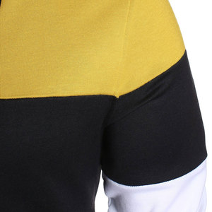 Sweat-shirt à capuche pour homme, coupe classique, décontracté, en tricot éponge, polyester/coton, séchage rapide, manches longues, jaune, noir, blanc, hiver - Product Image 5