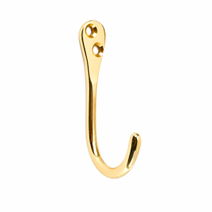 Minimalist Solid Brass Wall Hook Polished Gold Finish Handmade Heavy Duty <b>Coat</b> Hat Towel <b>Robe</b> Bag Key Holder Modern Home Decor - Product Image 1