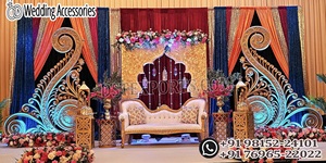 New Shagun Ceremony Stage Decor <b>Frames</b> Custom Buy Most Popular Easily Installation Foldable Golden Backdrop Panels Manufacturers - Product Image 3