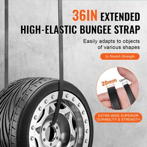 Set di 10 Cinghie Elastiche con Ganci a S in Acciaio Resistente da 20mm, Corda Elastica da 36 Pollici per Controllo Carico - Product Image 2