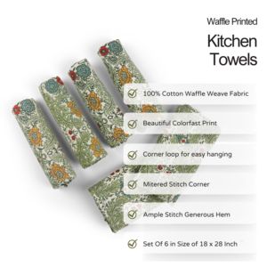 Kitchen Towels, 100% Natural Cotton Waffle, Multi-Purpose Kitchen Cloth Very Soft Highly Absorbent Tea Towels 18 x 28 Inch - Product Image 4