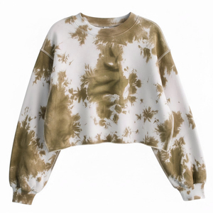 Sudadera con capucha para mujer, top corto de manga larga con cuello redondo, informal, liso, holgado, para entrenamiento, venta al por mayor - Product Image 1