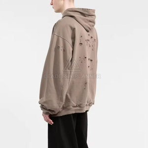 เสื้อฮู้ดดี้ผู้ชายดีไซน์ล่าสุด สไตล์สตรีท ผลิตในปากีสถาน ขายส่ง เสื้อฮู้ดดี้แบบดิสเทรส ระบายอากาศได้ดี - Product Image 3