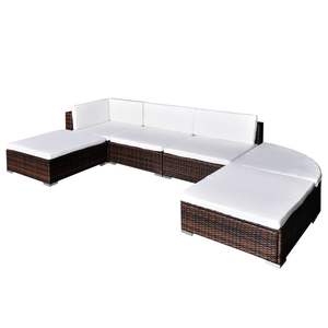 Juego de 6 piezas de muebles de patio de ratán sintético marrón, juego de 6 piezas duradero y elegante - Product Image 1