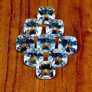 บลูโทแพซธรรมชาติทรงคุชชั่นเจียระไนแบบเหลี่ยม  ขนาดมาตรฐาน  พร้อมใบรับรอง  ไม่ผ่านการปรับแต่ง  พร้อมสำหรับการฝังในเครื่องประดับ - Product Image 5