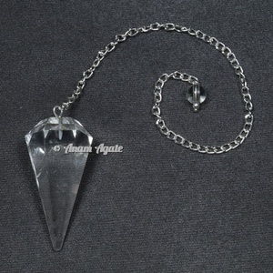 Bán buôn pha lê thạch anh Bullet Chakra con lắc khắc mã não cảm xạ con lắc từ Ấn Độ mua bán quý đá thủ công mỹ nghệ - Product Image 5