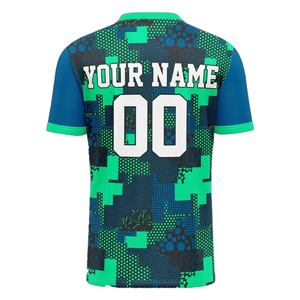 Vêtements d'entraînement de football 100% polyester tricoté respirant à séchage rapide, maillot de football à manches courtes pour hommes adultes - Product Image 2