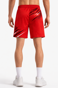 Pantalones Cortos de Baloncesto Rojos para Hombre, Sublimados, con Número Impreso, Cintura Elástica con Cordón, Uniforme de Práctica de Equipo, Fabricación por Contrato OEM - Product Image 3