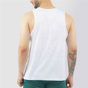 Débardeur pour homme de haute qualité 100% coton respirant à séchage rapide, col rond, options personnalisables pour l'entraînement physique et les sports - Product Image 3