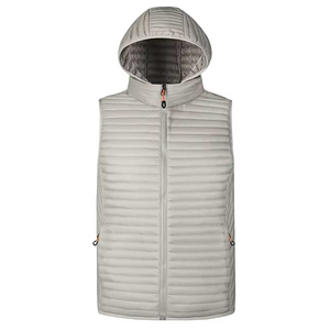 Chaleco Acolchado con Capucha para Hombre, Ligero, Sin Mangas, Cortavientos, Color Sólido, Cuello Alto, Cierre de Cremallera, para Otoño - Product Image 1