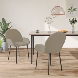 2pcs Light Gray <b>Velvet</b> <b>Dining</b> <b>Chairs</b> - Product Image 1