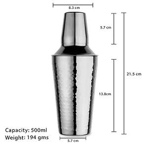 Shaker à cocktails en métal argenté, mélangeur de Martini, outils de bar modernes réutilisables pour usage domestique, vente chaude, directement d'Inde - Product Image 4
