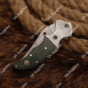 มีดพับเหล็กดามัสกัสคุณภาพสูงระดับมืออาชีพขายส่งจากโรงงาน พร้อมระบบล็อคแบบ Liner Lock สำหรับพกพา EDC มีดพกเอาตัวรอดกลางแจ้ง DIY - Product Image 6