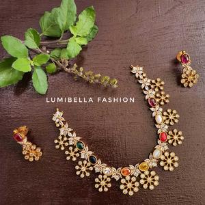 Kemp Stone Embellished Short Necklace Set-Fashion Jewelry - Product Image 3