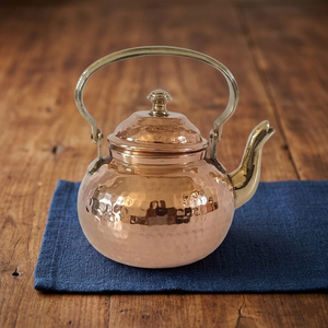 Luxury Hammered Copper <b>Tea</b> <b>Kettle</b> with Brass Handle Traditional Pure Copper Stovetop Teapot Antique Style Handcrafted Coffee Pot - Product Image 2