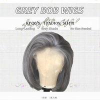 CDYHAIRVN Perruques frontales brésiliennes cheveux humains Offre Spéciale gris droit Bob Double dessiné Transparent HD Full Lace Front perruques