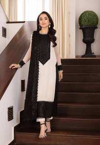 Kurti Largo para Mujer, Bordado, de Crepé Natural Pesado, para Bodas, Diwali y Fiestas, de Secado Rápido, Elástico y Sin Arrugas - Product Image 3