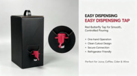 Bolsa BIB Personalizada de 5L con Bolsa Interior de Papel de Aluminio y Dispensador con Grifo de Mariposa Roja para Envasado de Vino, Café, Jugo y Bebidas