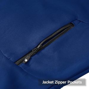2026 Men Tracksuit Blue Full <b>Zip</b> <b>Hooded</b> Solid Color Side Pockets Polyester Casual Wear Autumn Style Regular Fit men tracksuit - Product Image 5
