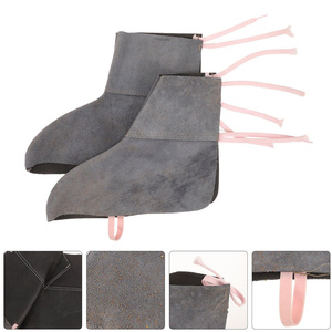 Couvre-chaussures de soudeur en cuir de vachette pleine fleur de haute qualité, résistants aux étincelles, pour la lutte contre les incendies, protection robuste des pieds pour la construction - Product Image 4