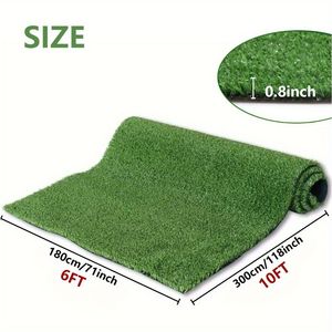 6ft X 10ft Premium tappeto erboso artificiale fori di drenaggio spessi 1.5cm erba finta gomma di supporto per interni/esterni Pet aree giardino - Product Image 1