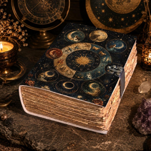 Diario de Cuero con Diseño del Zodíaco Celestial, Libro de Sombras Gótico Personalizado, Libro de Hechizos de Brujería, Cuaderno de Astrología - Product Image 5
