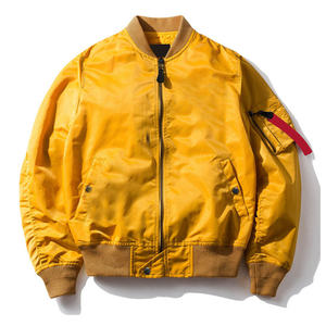 Custom Yellow Satin Bomber <b>Jacket</b> <b>Men</b>’s Lightweight Flight <b>Jacket</b> Zip Front Rib Knit Collar Cuffs Hem <b>Utility</b> Streetwear Outerwe - Product Image 1
