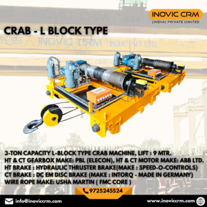 เครนไฟฟ้าอุตสาหกรรม INOVIC CRM 3 ตัน แบบ EOT รุ่น Crab Machine |   รถรางเหนือศีรษะแบบคานคู่สำหรับงานหนักสำหรับการขนย้ายวัสดุ - Product Image 5