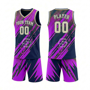 Camiseta de baloncesto sublimada personalizada, unisex, de poliéster que absorbe la humedad, corte atlético para adultos, cuello en V, sin mangas, de malla. - Product Image 1