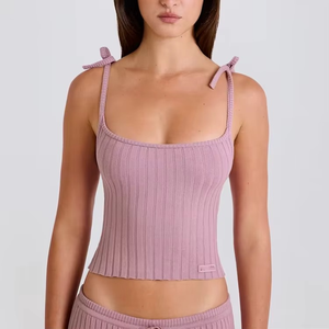 Débardeur côtelé personnalisé pour femme, léger, respirant, avec bretelles réglables - Product Image 1
