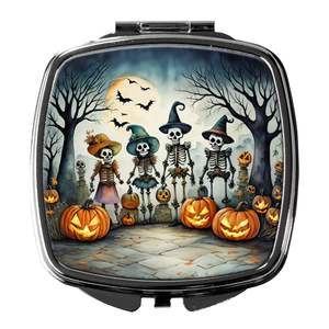 Spooky Halloween Pliant De Poche Compact Maquillage Miroir Calacas Squelettes Décoratif Voyage Miroir Femmes Filles Poche Cadeaux - Product Image 1