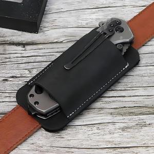 Leather Cover Adjustable Strap Holster Universal Belt Sheath Double Stitch Customized ODM OEM Factory Waterproof Belt Clip 200 - Product Image 4