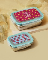 Cooker king — boîte à Lunch personnalisable en acier inoxydable, avec Logo et couleur personnalisés, de haute qualité, moderne et colorée, avec un chiffon imprimé, 1/6