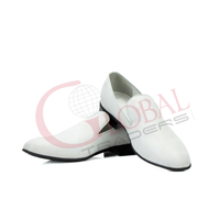 Mocassins rétro originaux pour hommes, chaussures plates à enfiler, en cuir fait main, couleur blanche.