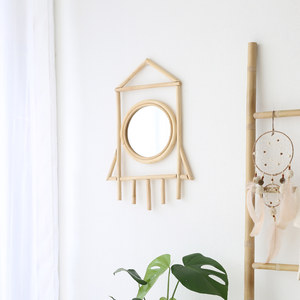 Adorables enfants chambre à coucher décor mur cintre miroir autocollants écologique rotin dessin animé à la main voiture miroirs en forme - Product Image 6